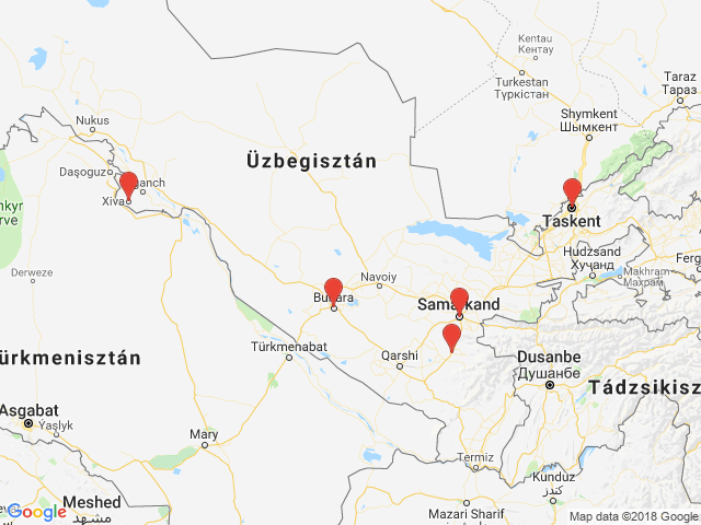 Üzbegisztán körutazás - Üzbegisztán térkép